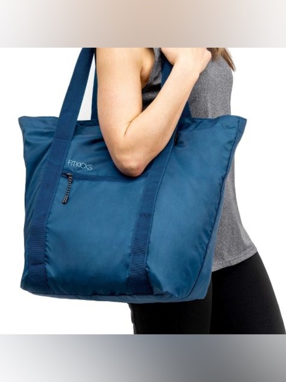 Fitkicks Hideaway Packable Duffle Tote Steel Blue | 41L Gym Bag Travel Carry-On